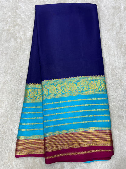 Pure Crepe Mysore Silk 3D contrast - 2637794