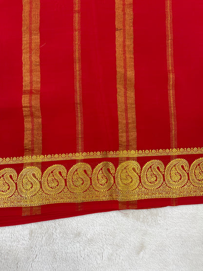 Pure Mysore silk-Mango Border -27261002(120GSM)