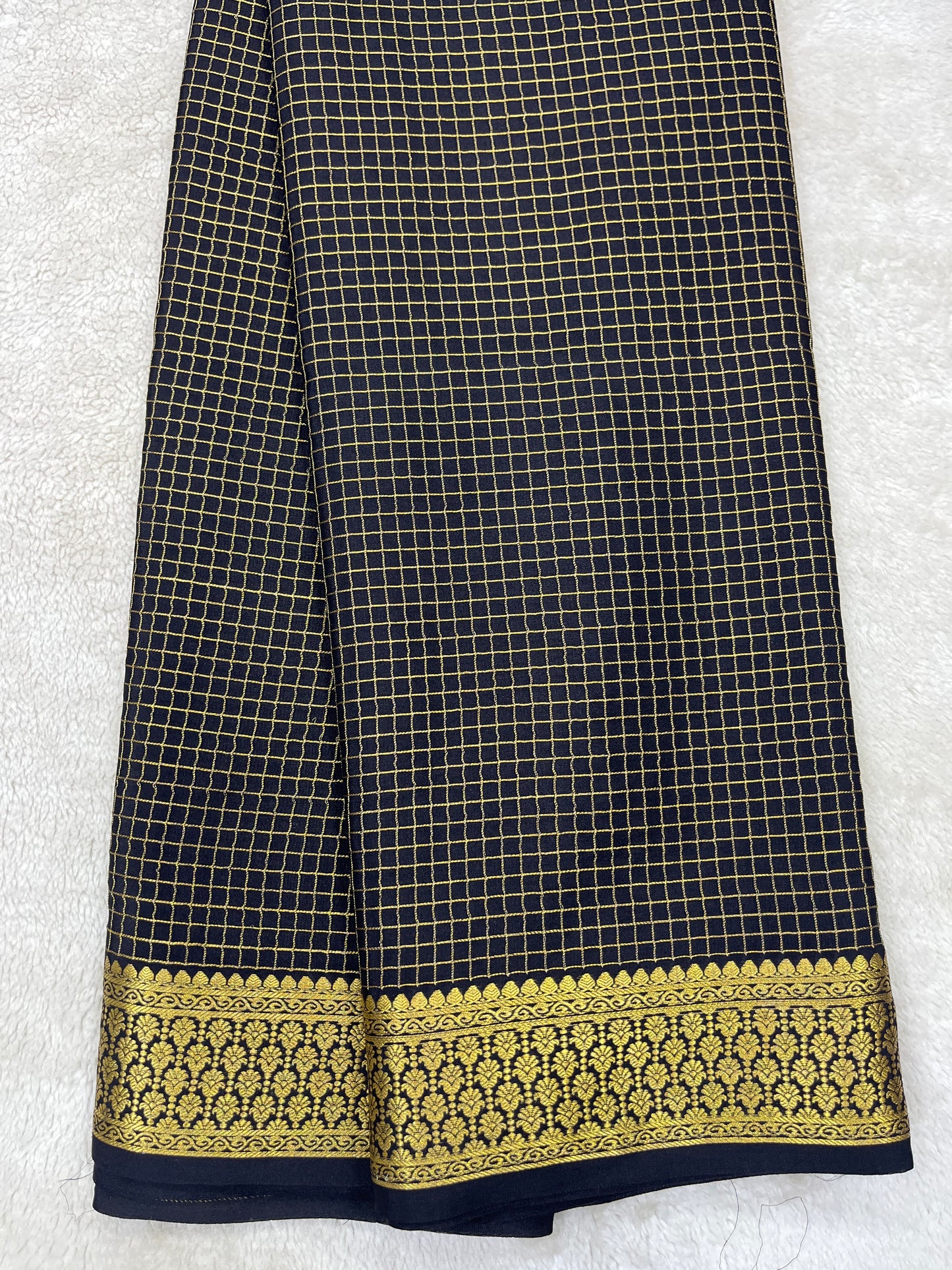 Pure crepe Mysore silk- Checks
