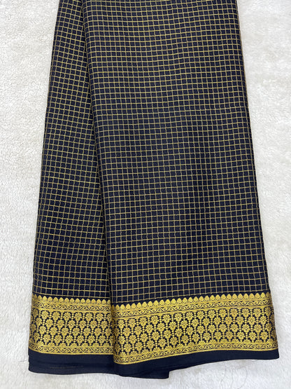 Pure crepe Mysore silk- Checks