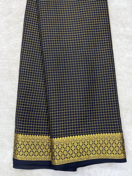 Pure crepe Mysore silk- Checks
