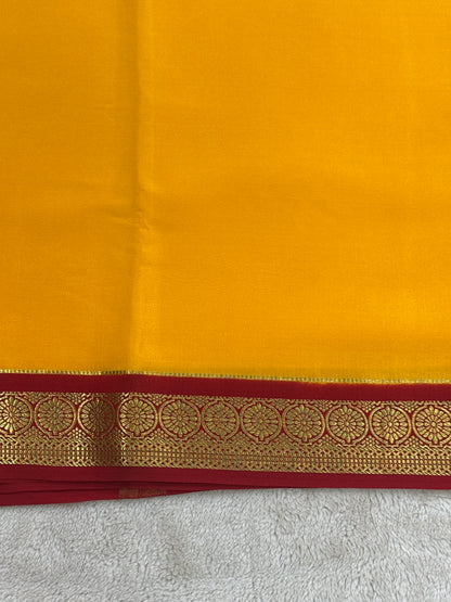 Silver Based Zari Pure Mysore Silk Saree in Rudraksh Border