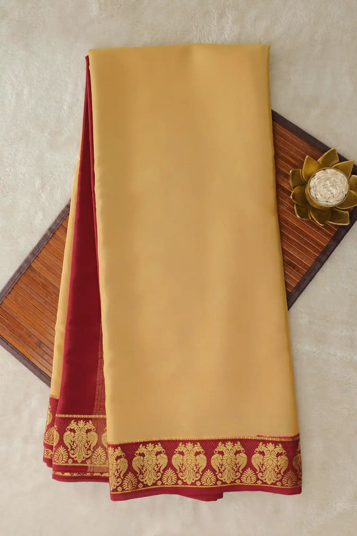 Cream Color mysore silk sarees in bangalore