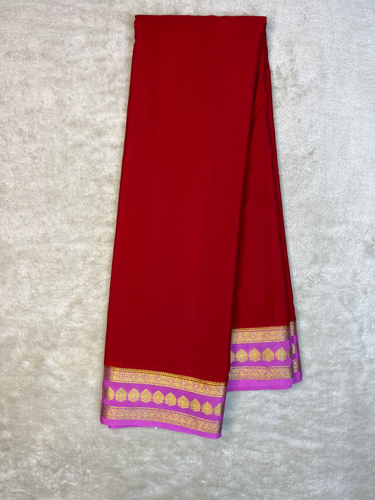 Pure Crepe Mysore Silk Saree-100 GSM(131036403)