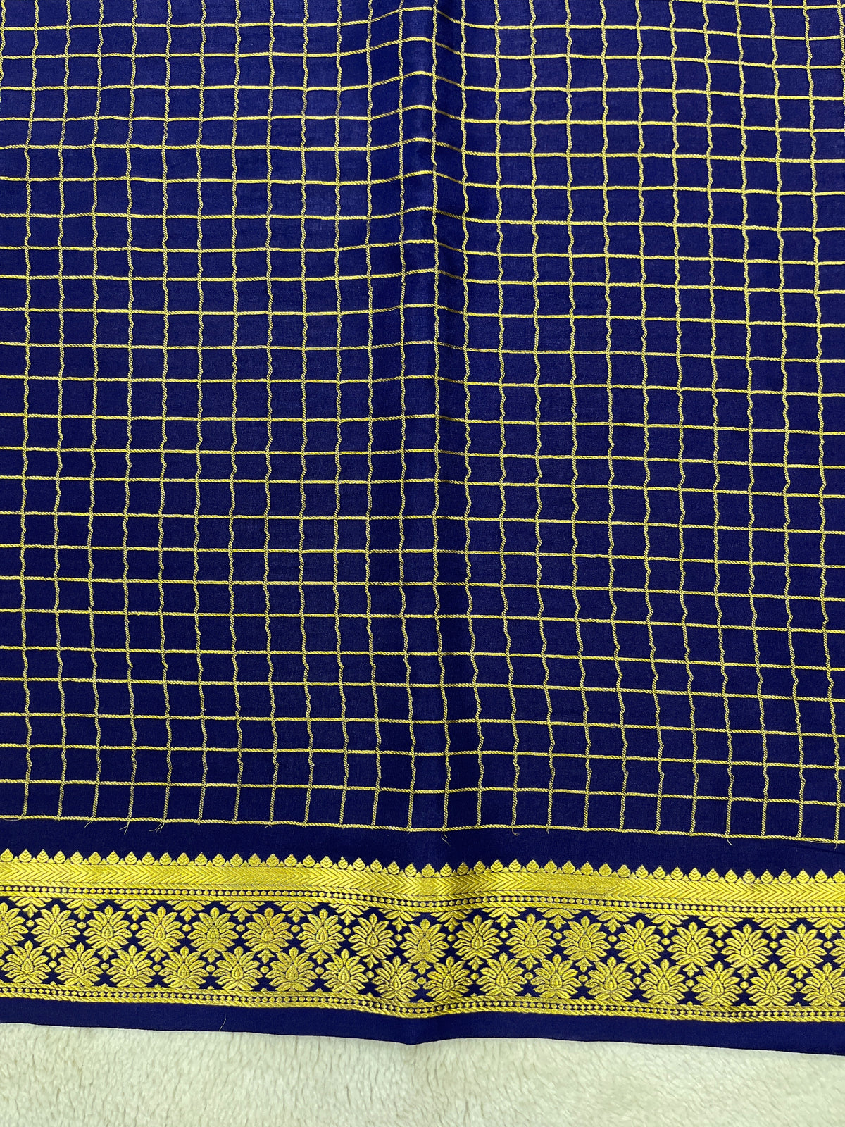 Pure crepe Mysore silk saree 136452(100 GSM)