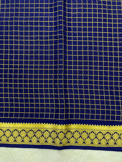 Pure crepe Mysore silk saree 136452(100 GSM)