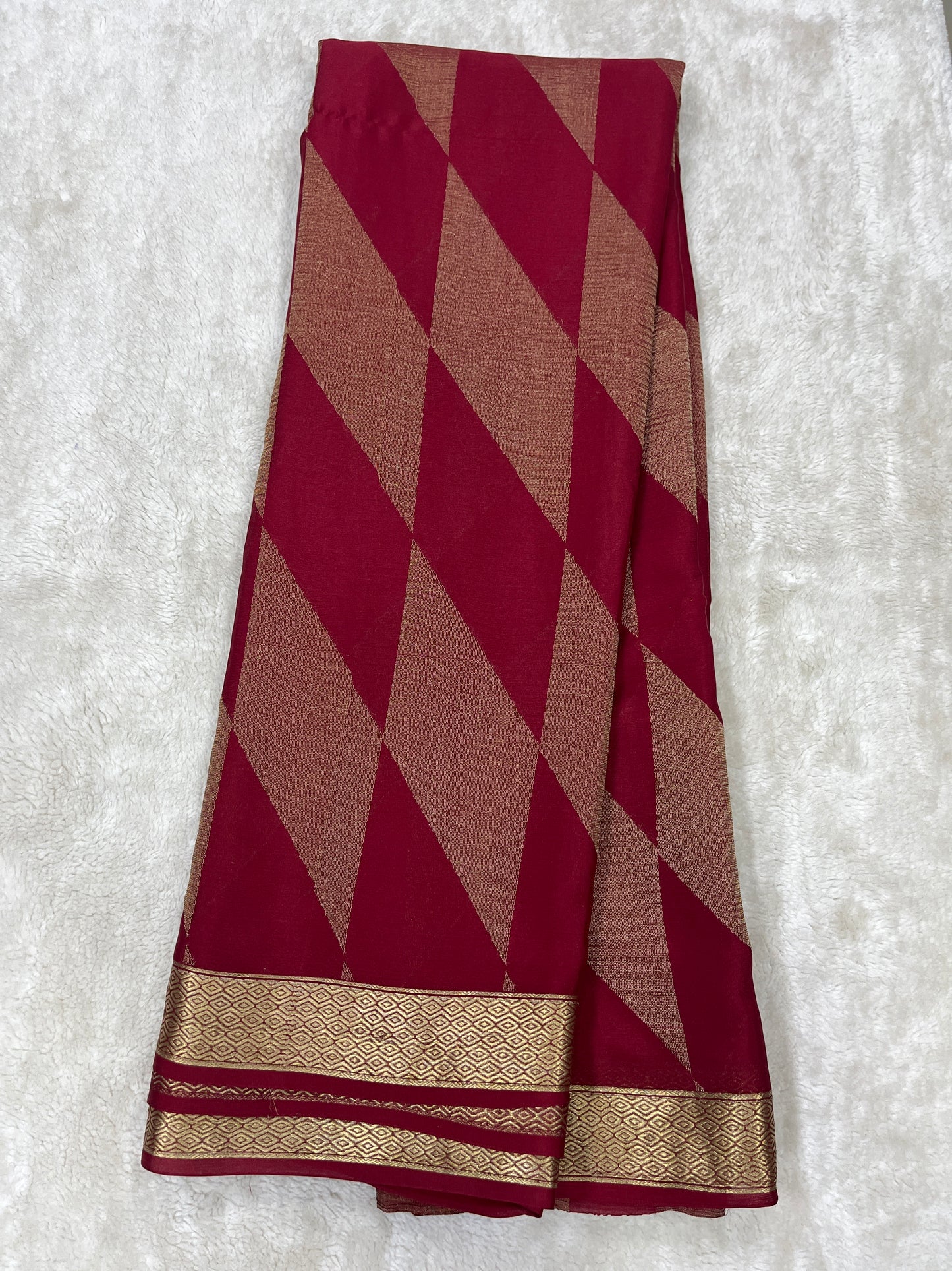 Pure Crepe Mysore Silk brocade - 1145311