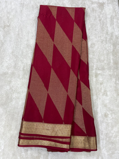 Pure Crepe Mysore Silk brocade - 1145311