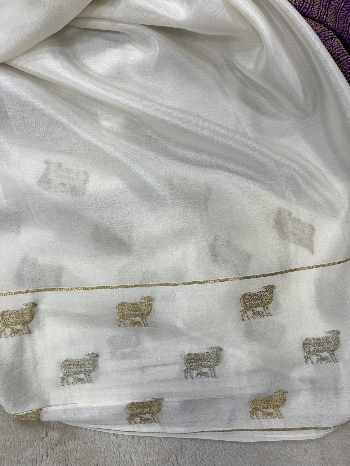 Pure crepe Mysore silk-Kad/Cow/Bor(15230701)