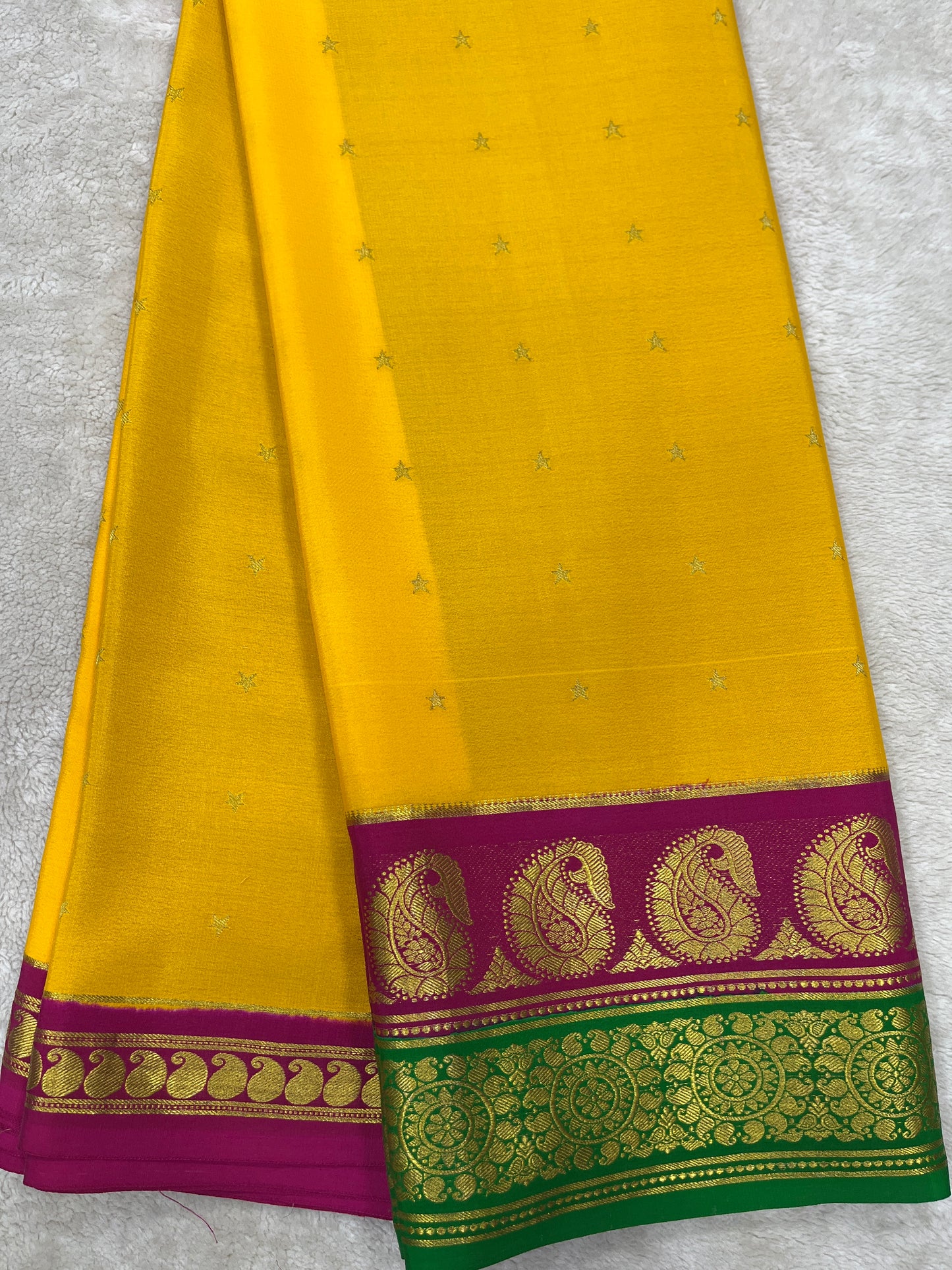 Pure crepe Mysore silk KSIC Mango(1104901)