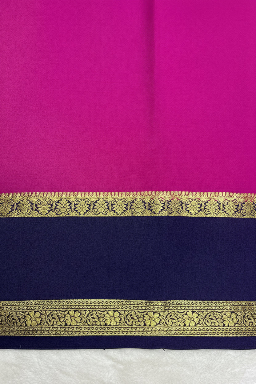 Pure crepe Mysore silk -Patli Pallu - (26381136)