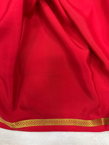 Pure crepe Mysore silk-Gatti Border & 9 By(1104001)