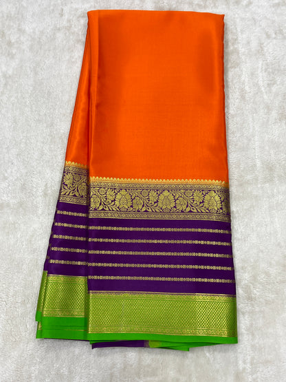 Pure Crepe Mysore Silk 3D contrast - 2637794