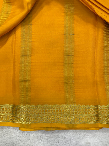 Pure crepe Mysore silk- Gatti Border (1104002)