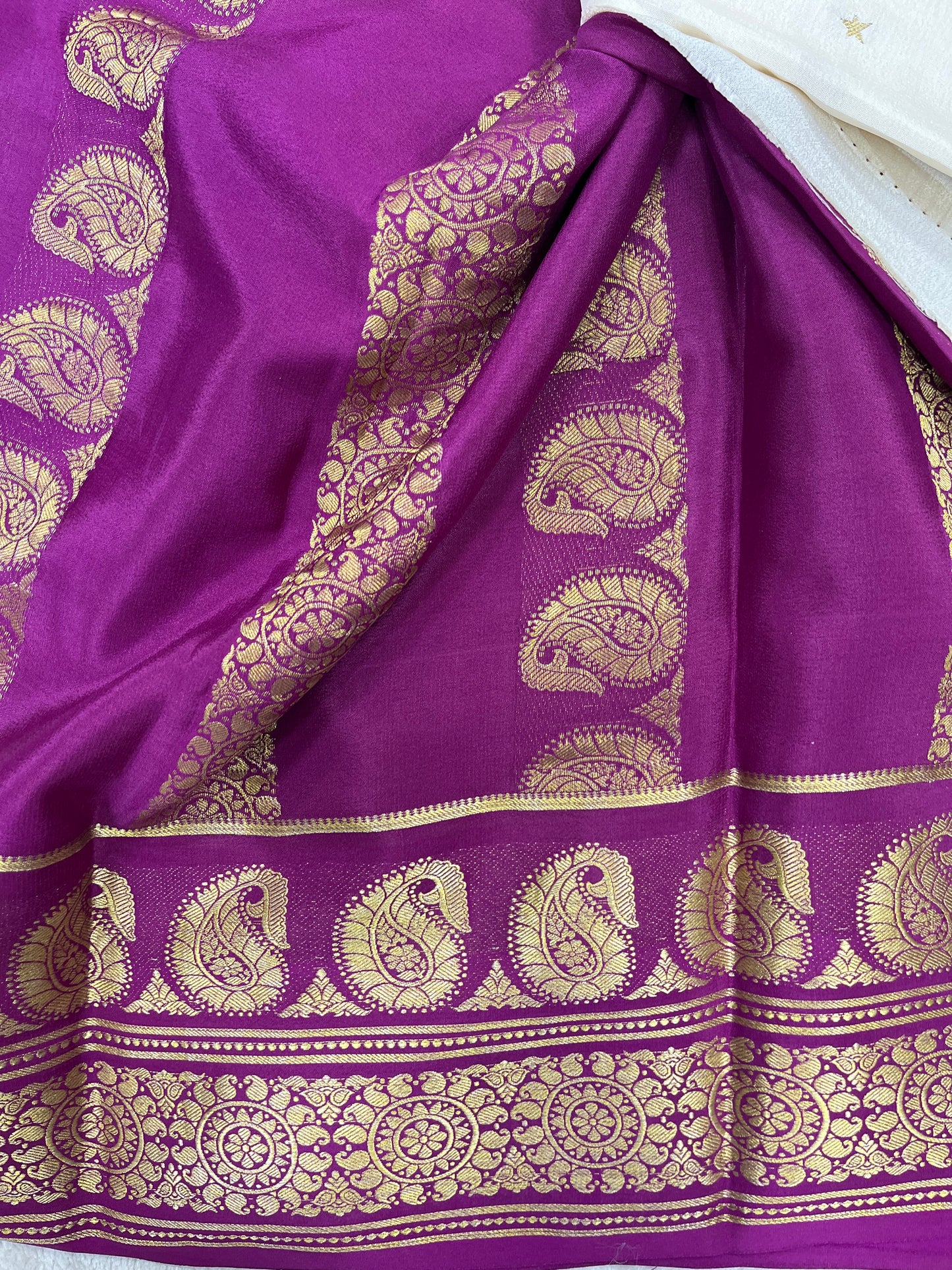 Pure crepe Mysore silk KSIC Mango(1100606)