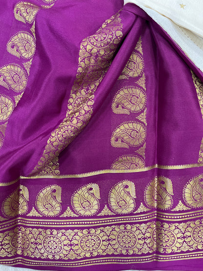 Pure crepe Mysore silk KSIC Mango(1100606)