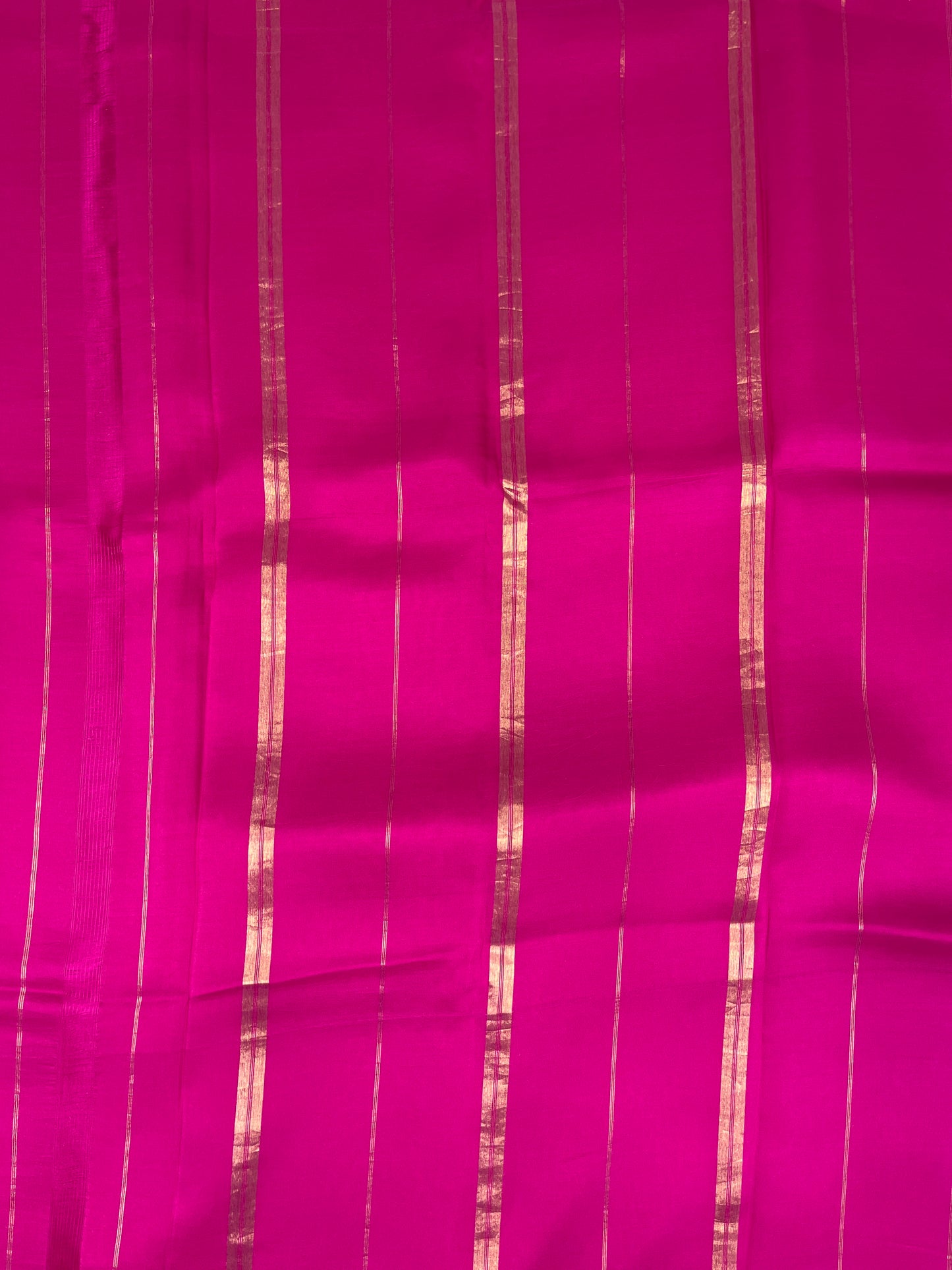 Pure Zari Mysore Silk Saree Elephant Border In Navy Blue With Pink Contrast Color Blouse