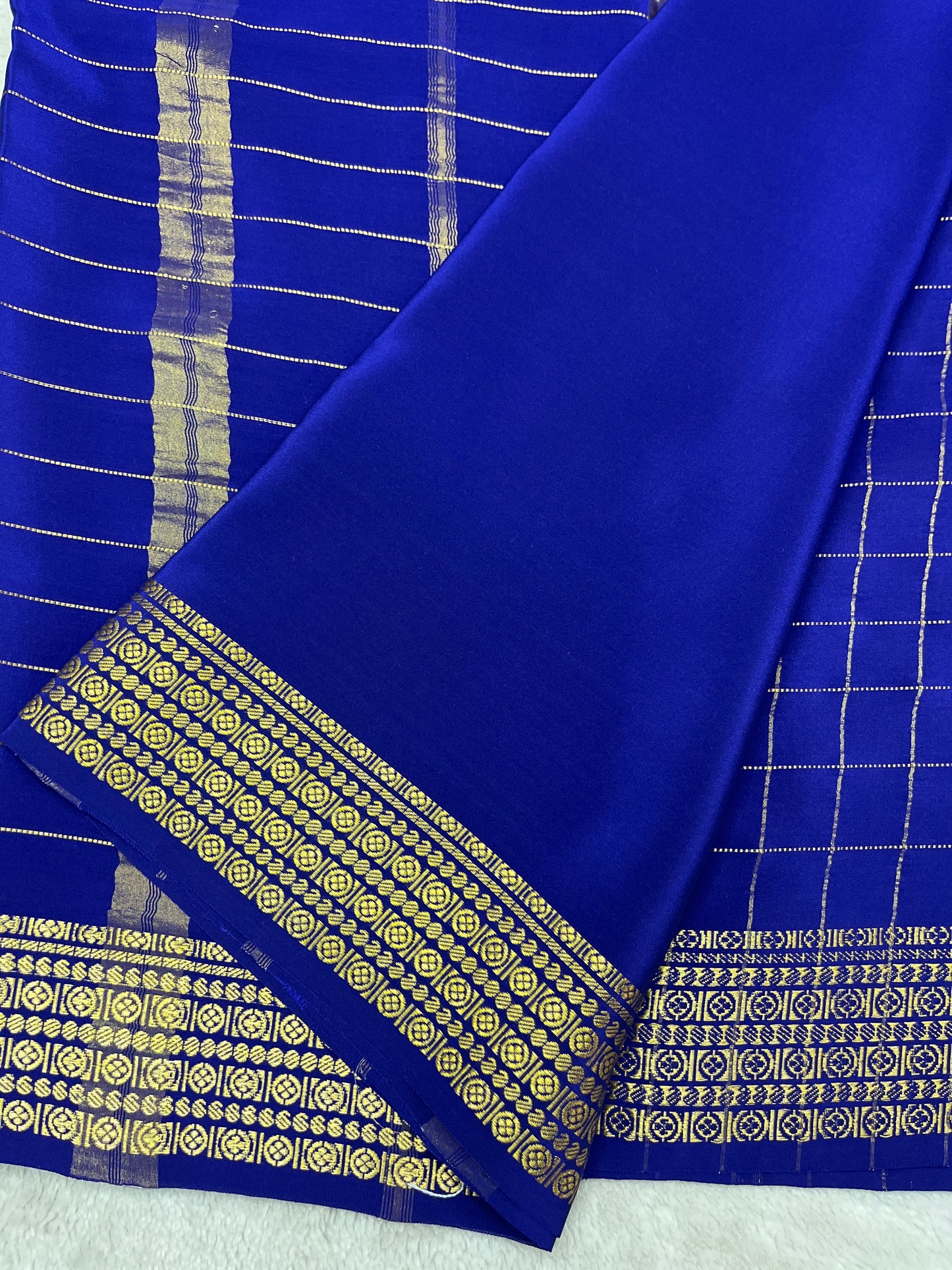 Pure Mysore silk checks Rudraksha (1438364)