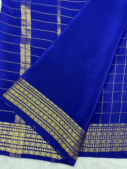 Pure Mysore silk checks Rudraksha (1438364)