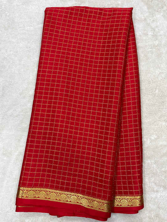 Pure crepe Mysore silk saree 12105002 (120gsm)