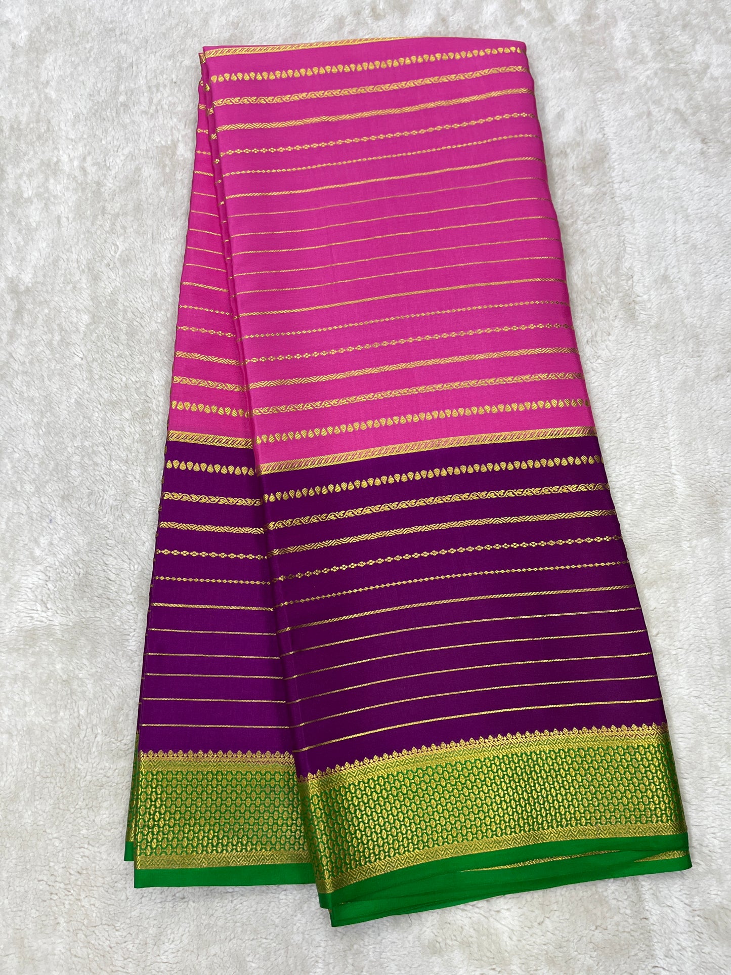 Pure Crepe Mysore Silk Bentex checks butta contrast - 2637795
