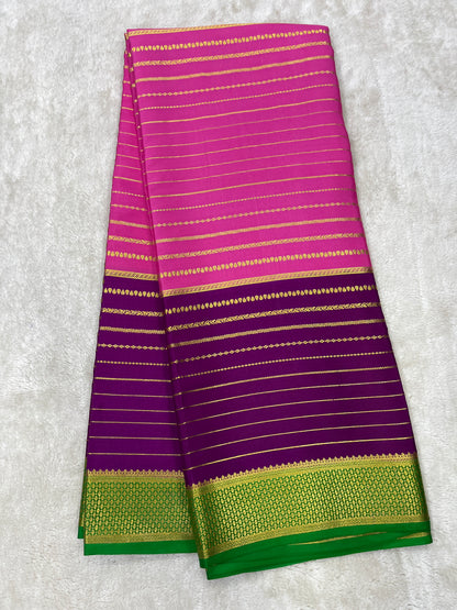 Pure Crepe Mysore Silk Bentex checks butta contrast - 2637795