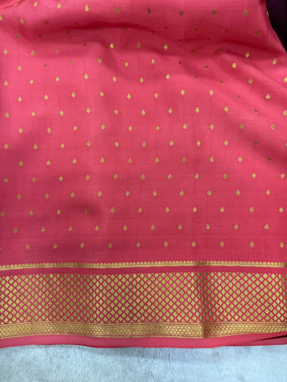 Pure crepe Mysore silk-Honey Partly Pallu(16274306)