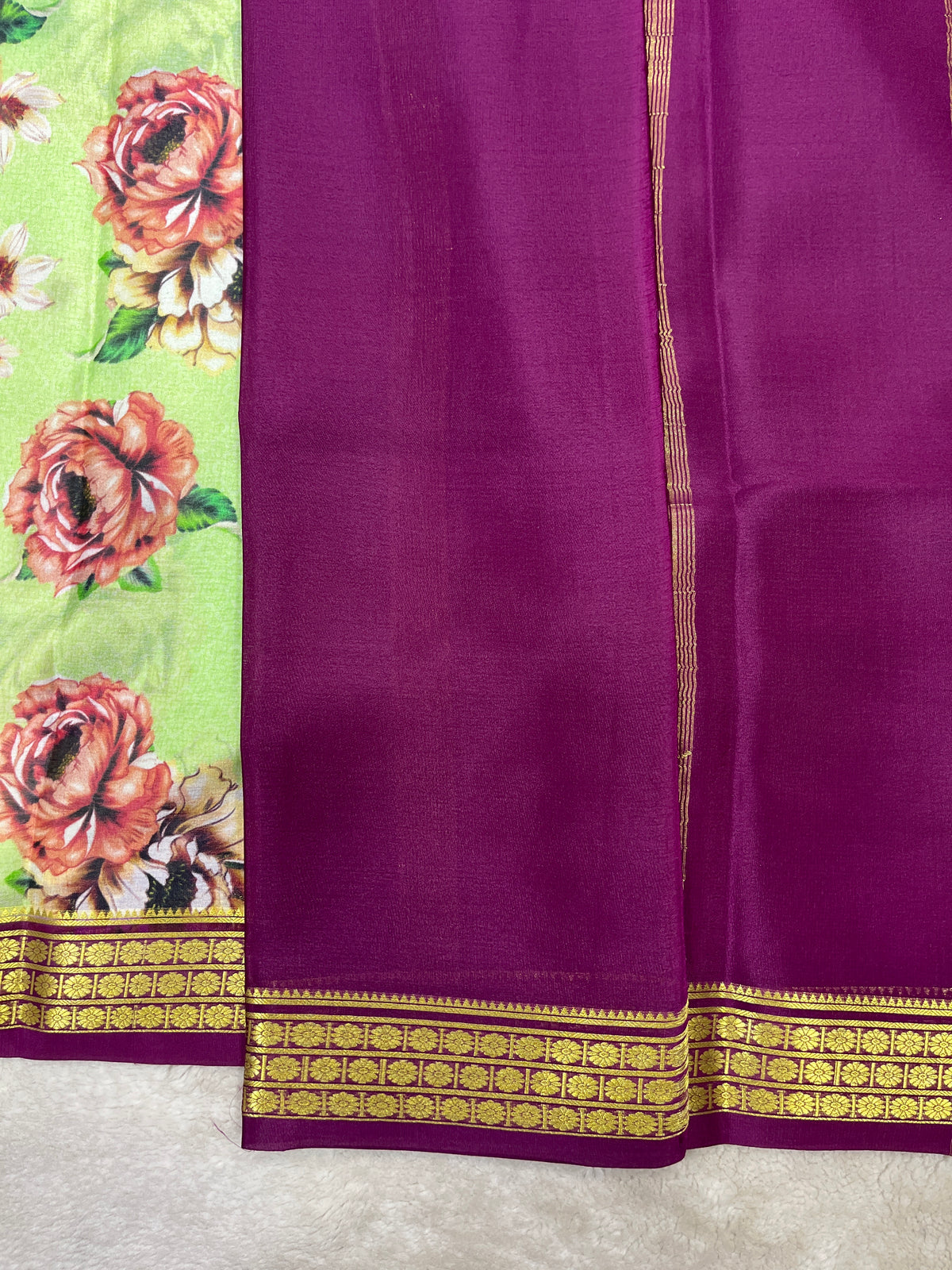 Pure crepe Mysore silk saree 26386623 (70gsm)Bibb