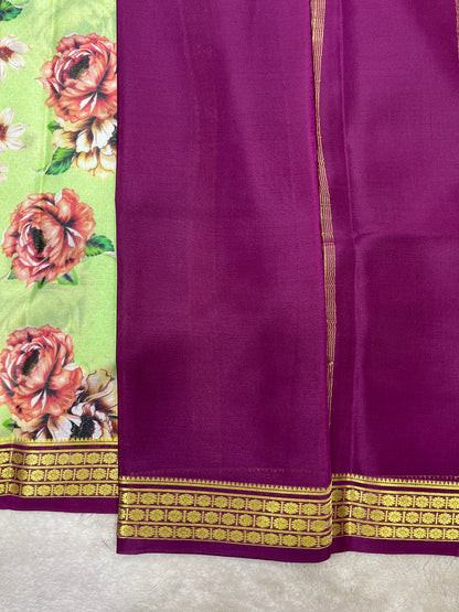 Pure crepe Mysore silk saree 26386623 (70gsm)Bibb