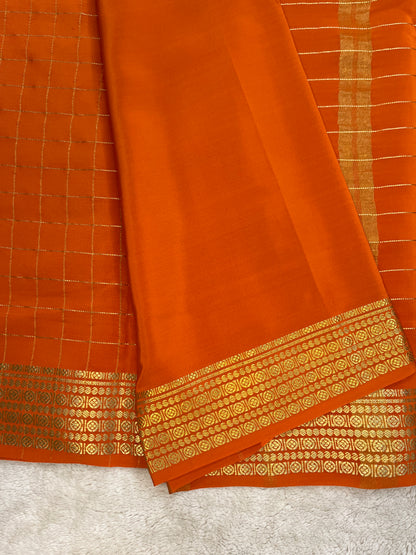 Pure Mysore silk Rudraksha checks (14383541)