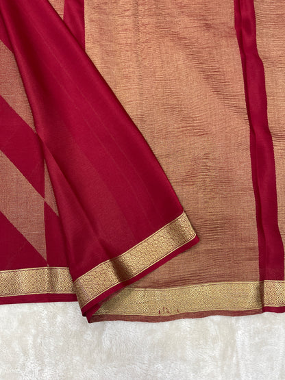 Pure Crepe Mysore Silk brocade - 1145311