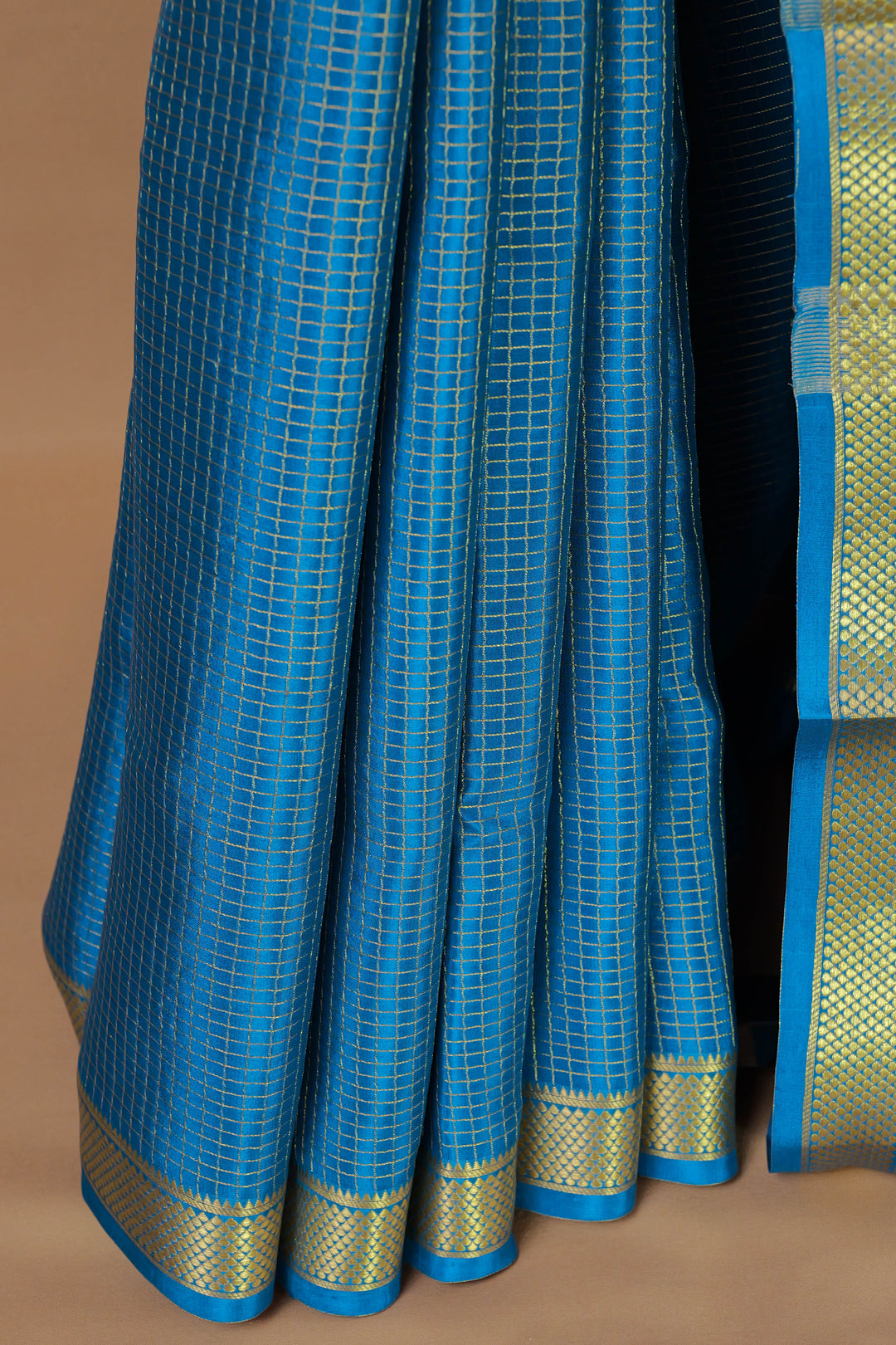 DODGER BLUE PURE MYSORE SILK SAREES