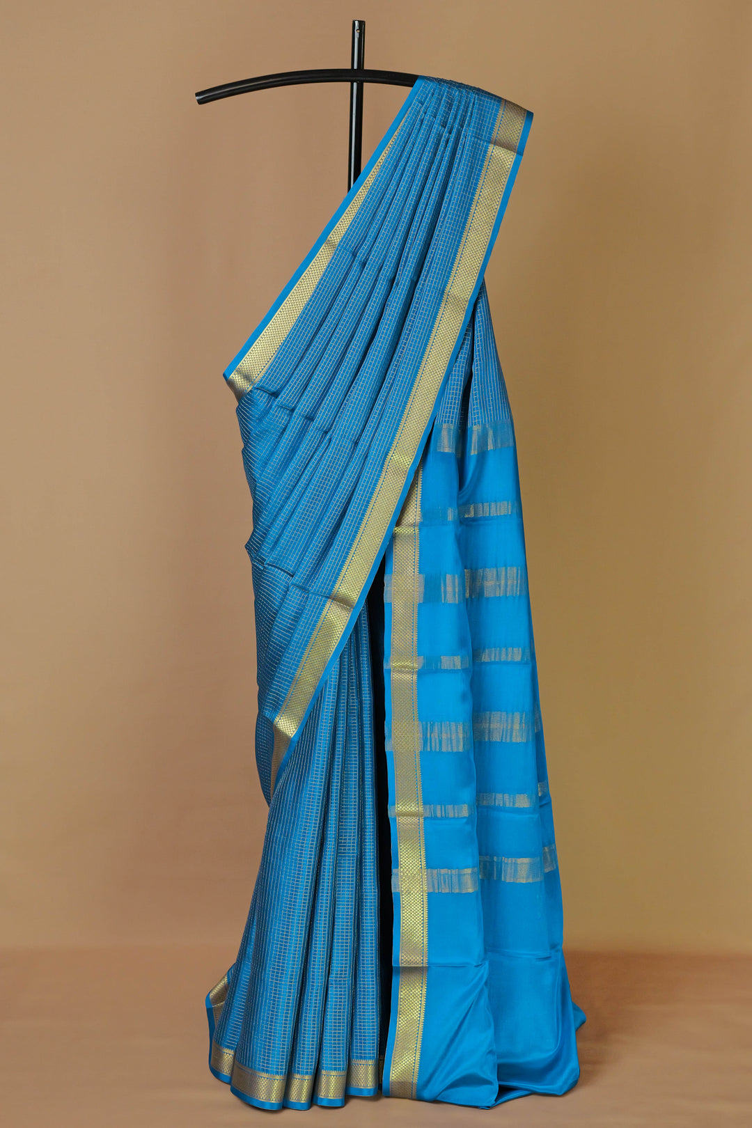 DODGER BLUE PURE MYSORE SILK SAREES