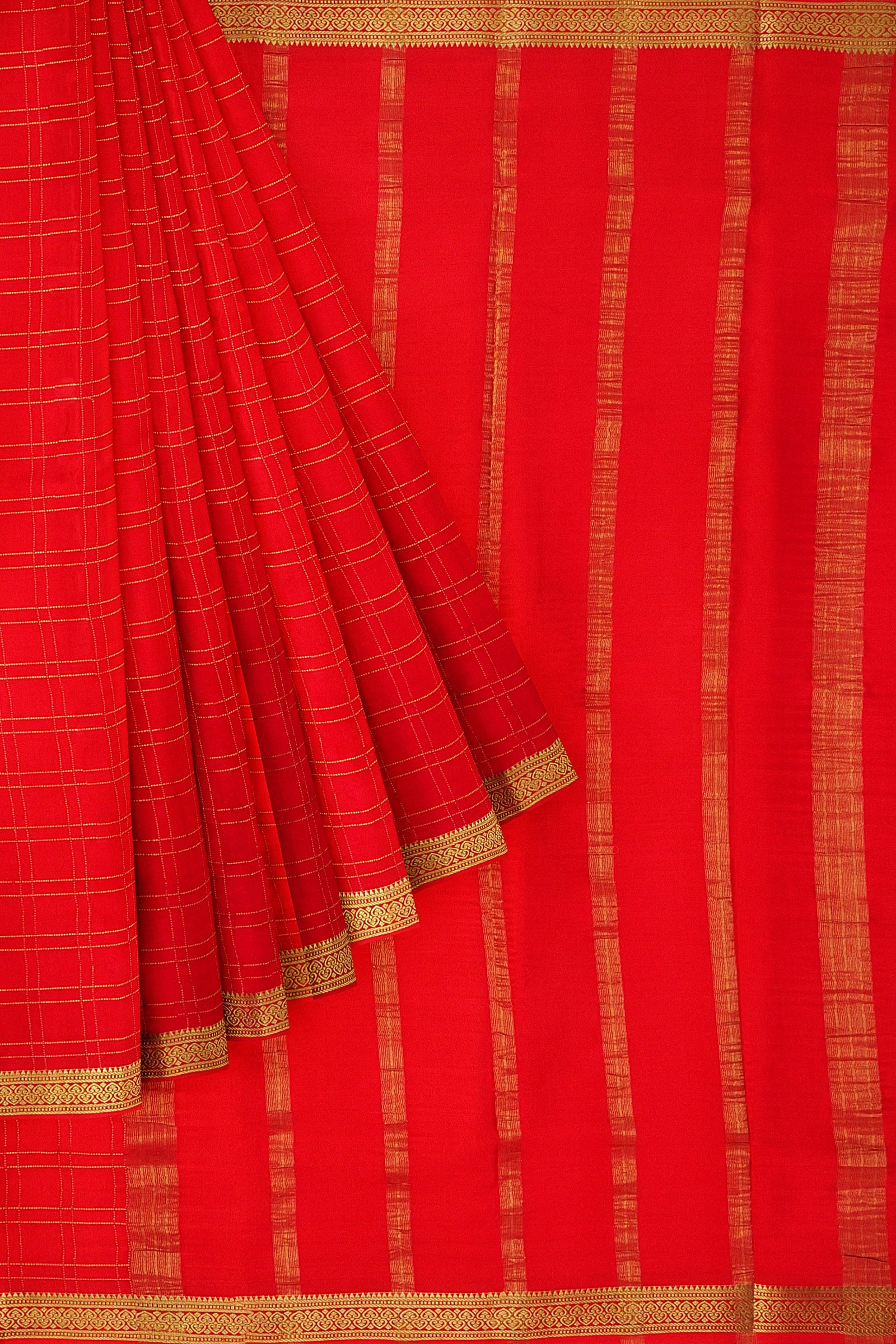 Pure mysore silk saree orange and green with plain body and rettapet z –  Prashanti Sarees