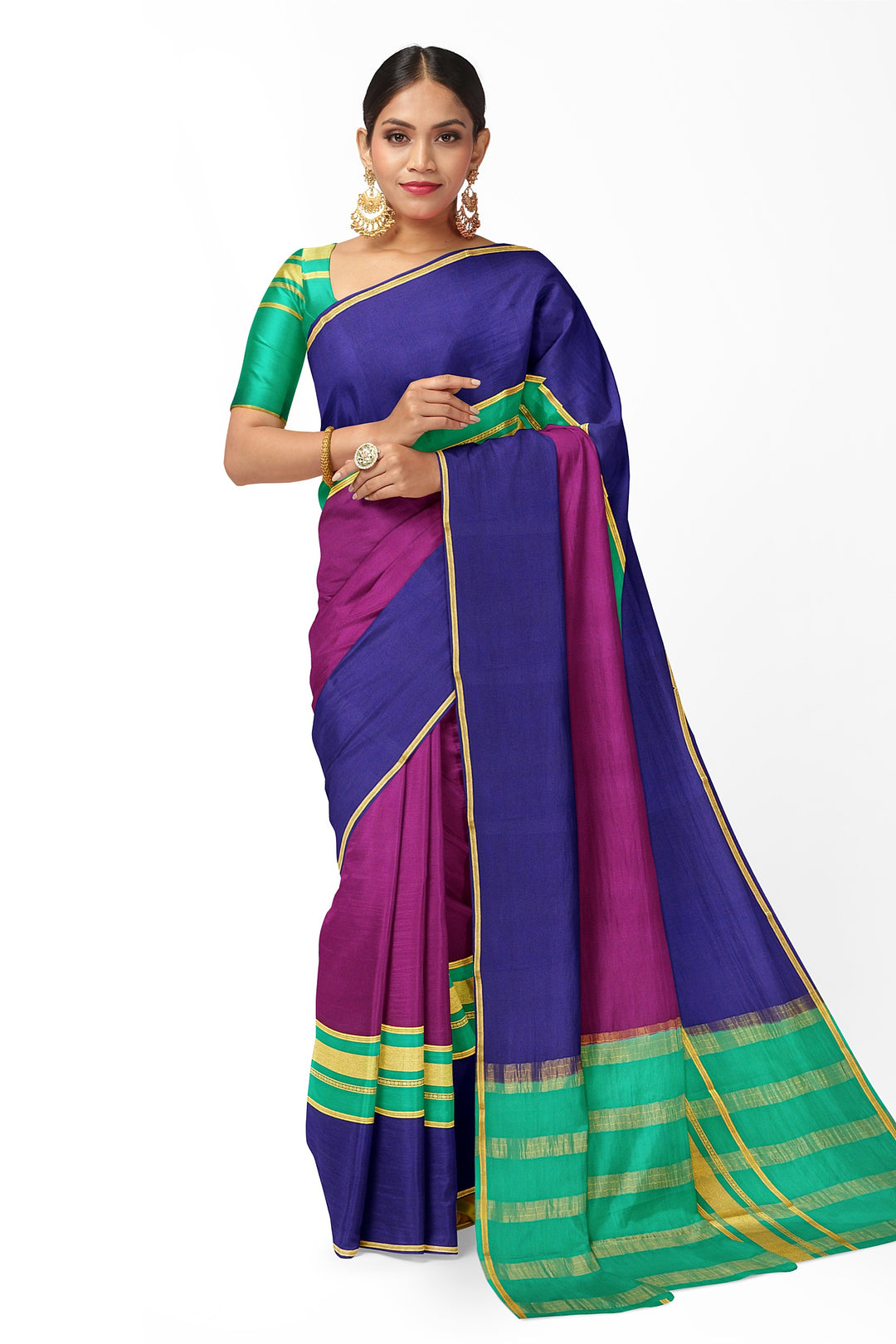 Wine Colour Pure Mysore Crepe Silk 3D Saree | SILK MARK CERTIFIED