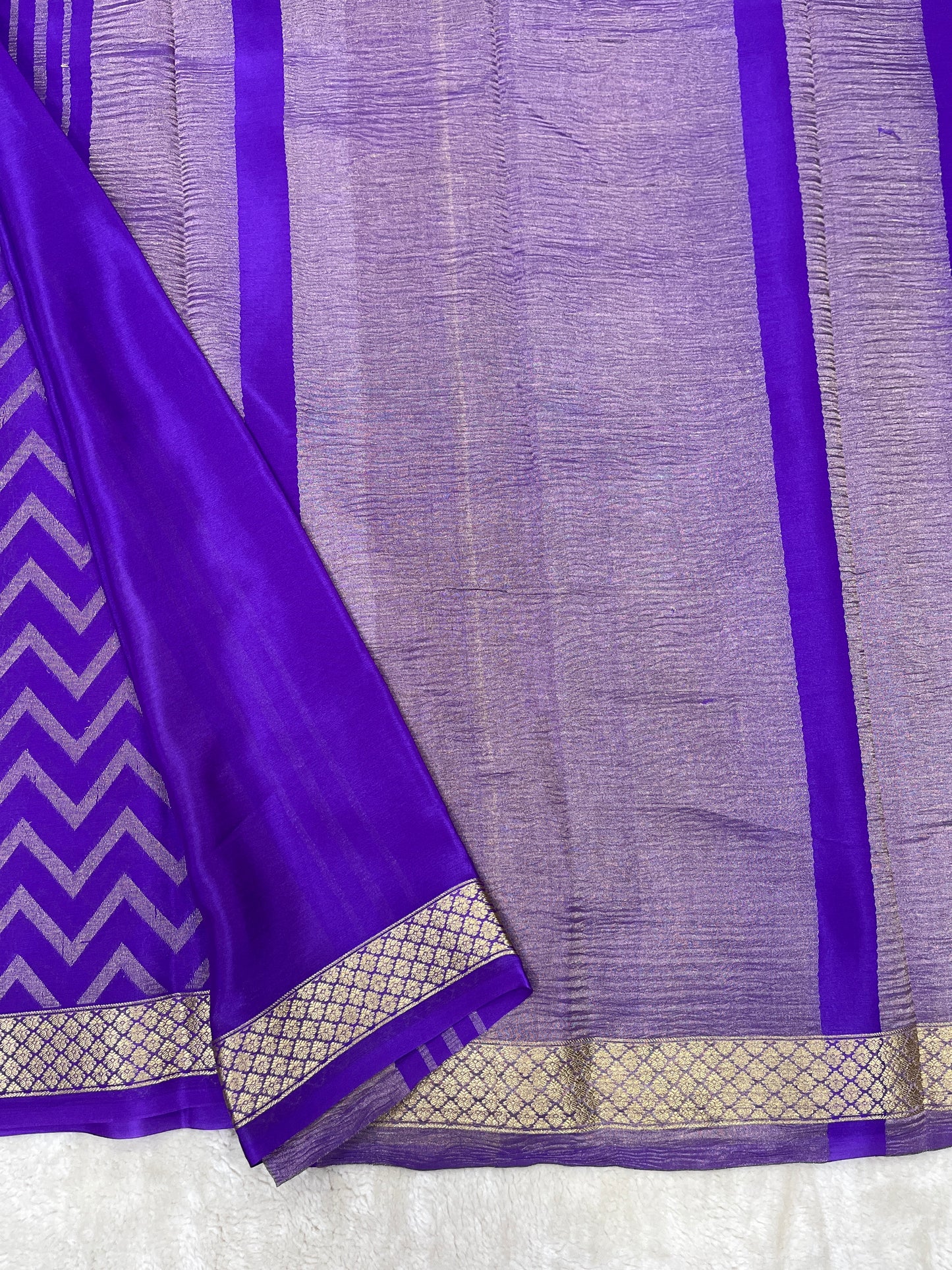 Pure Crepe Mysore Silk brocade - 1145311