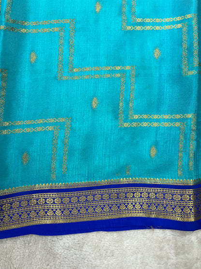 Pure Crepe Mysore Silk mix checks - 1145313