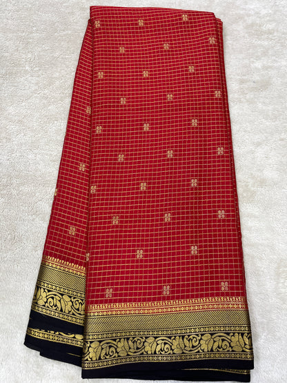 Pure crepe Mysore silk-Dhivya Checks(26379937)