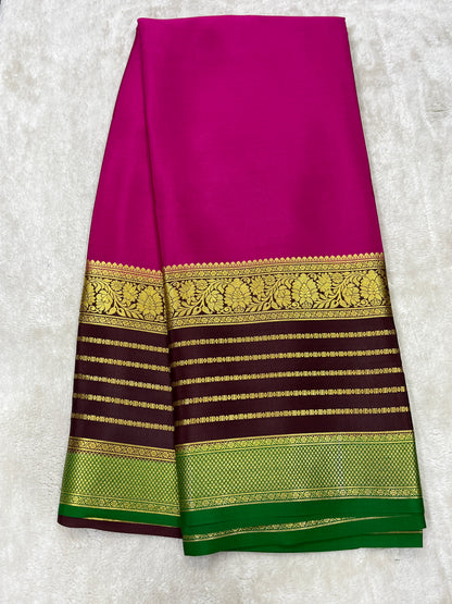 Pure Crepe Mysore Silk 3D contrast - 2637794