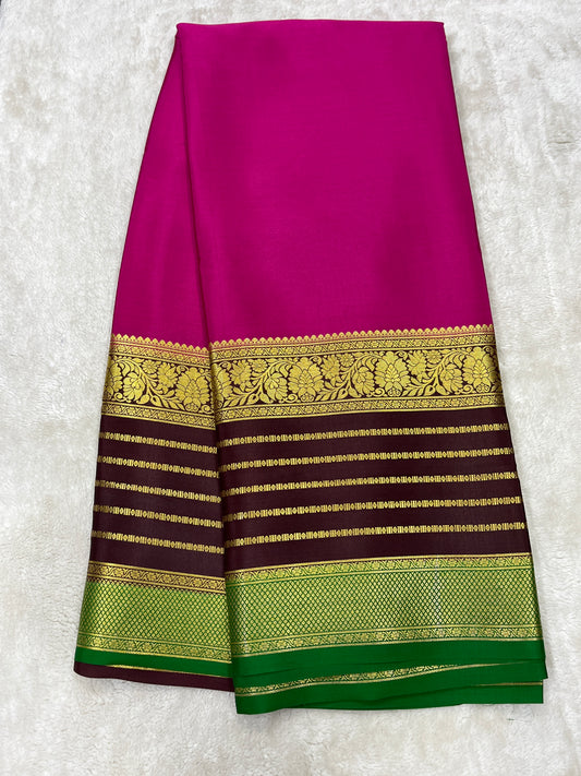 Pure Crepe Mysore Silk 3D contrast - 2637794