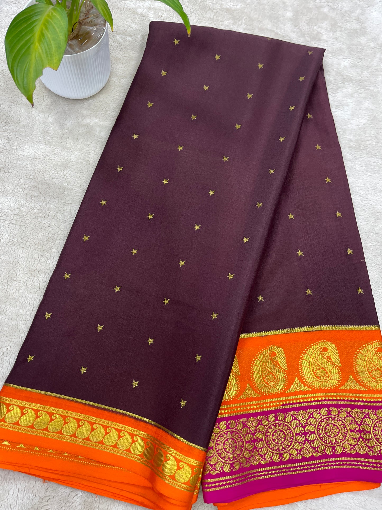 Pure Crepe Mysore silk KSIC Mango(1101801)