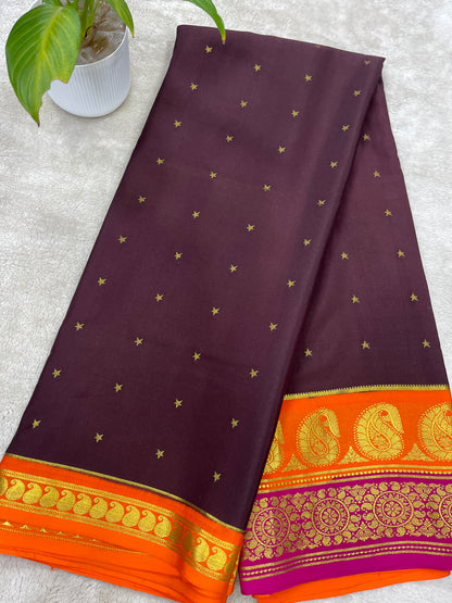 Pure Crepe Mysore silk KSIC Mango(1101801)