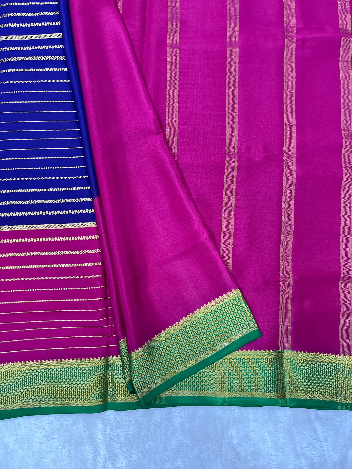 Pure Crepe Mysore Silk Bentex checks butta contrast - 2637795