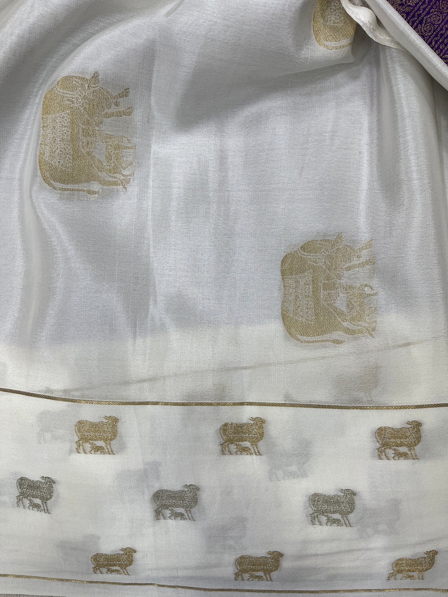Pure crepe Mysore silk-Kad/Cow/Bor(15230701)