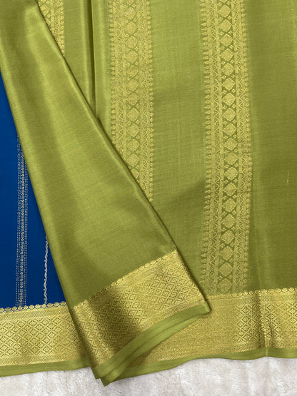 Pure Crepe Mysore Silk strips border  - 1284601