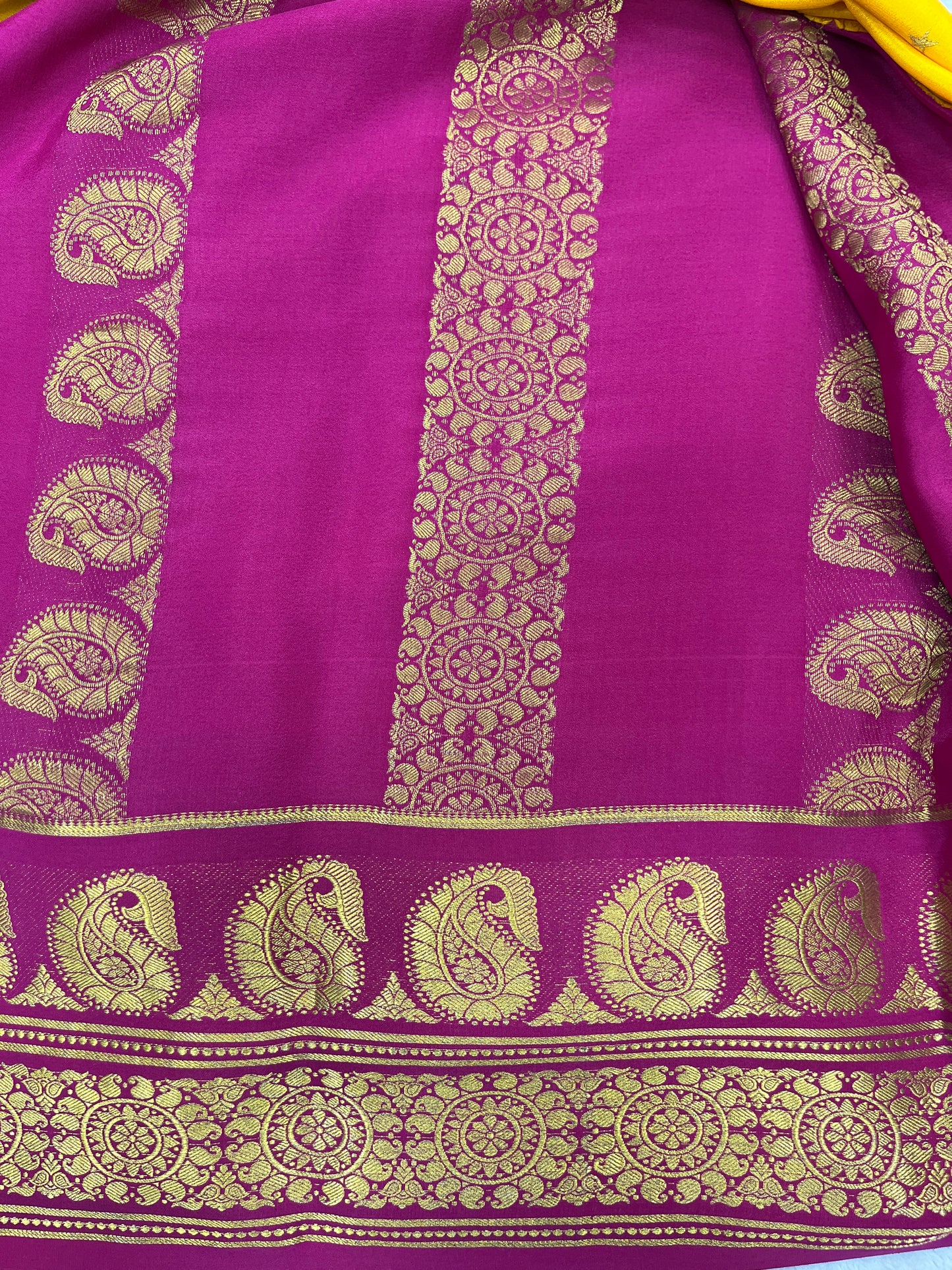 Pure crepe Mysore silk KSIC Mango(1104901)