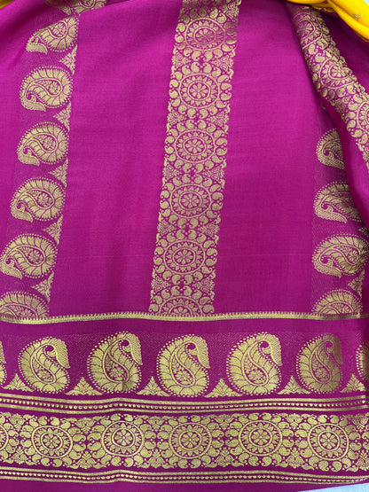 Pure crepe Mysore silk KSIC Mango(1104901)