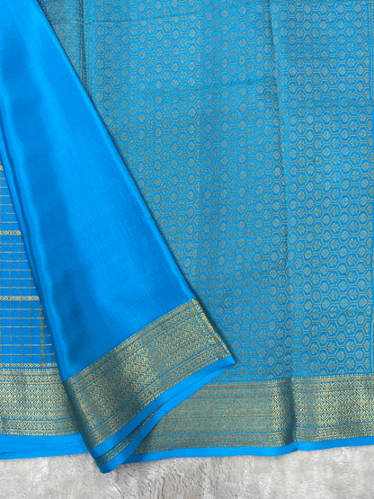 Pure Crepe Mysore Silk Multi checks  - 1145305
