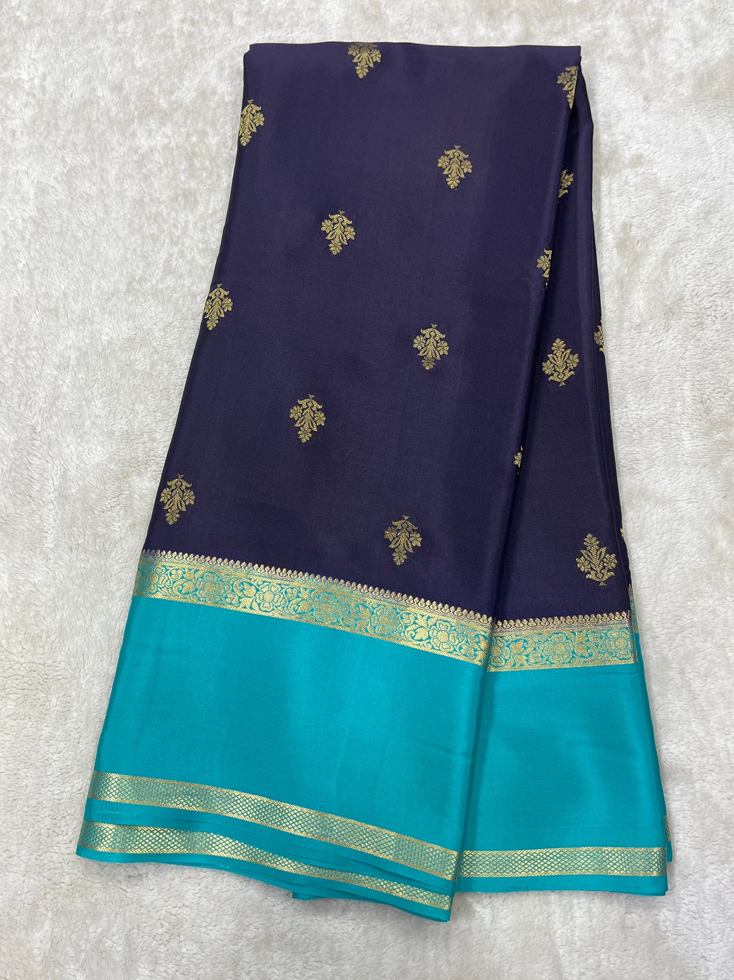 Pure Crepe Mysore Silk Bentex contrast - 2637792