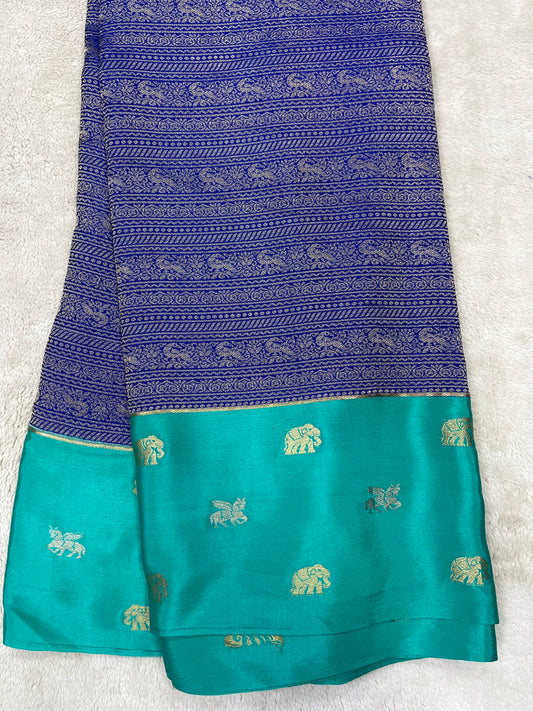 Pure crepe Mysore silk-Kad/Cow/Bor(15230701)